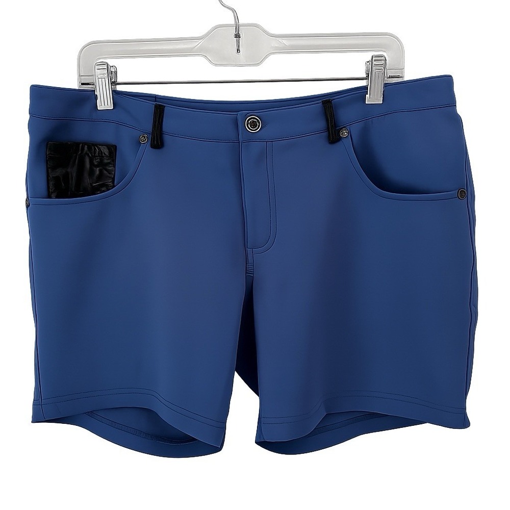 Breedwell Down Low Shorts Men's 2XL Royal Blue with Black Faux Leather Accents